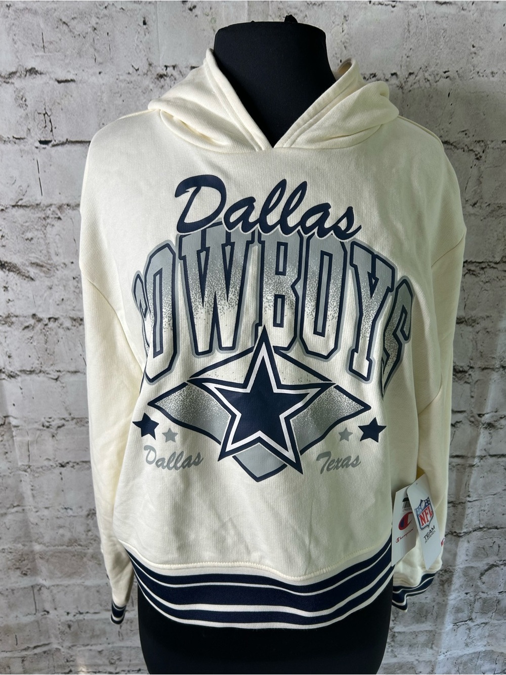 New! NFL Dallas Cowboys Women’s Champion  Slight Crop Hooded Sweatshirt